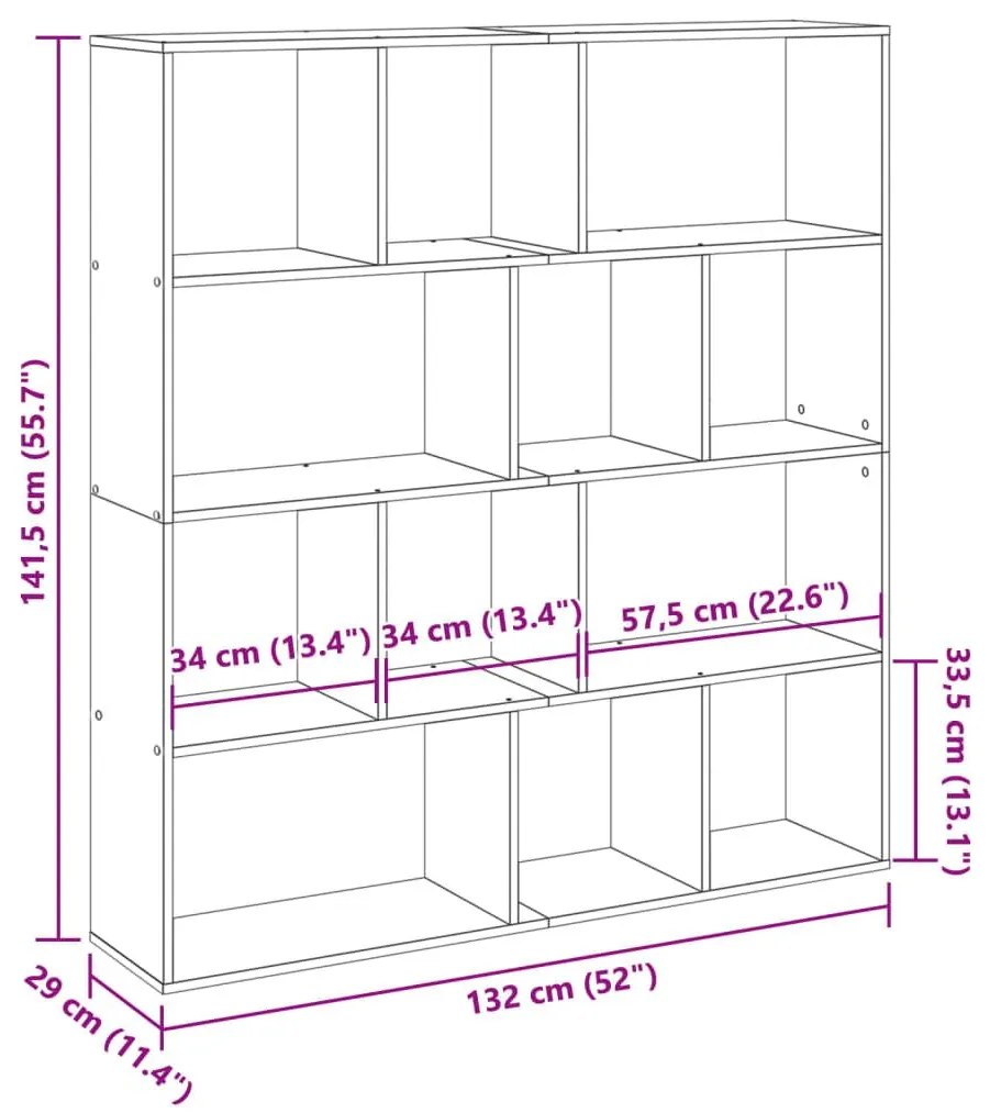 Βιβλιοθήκη Μαύρο 132x29x141,5 εκ. από Επεξεργασμένο Ξύλο - Μαύρο