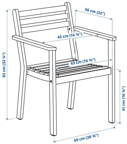 ASKHOLMEN καρέκλα με μπράτσα, εξωτερικού χώρου 505.356.84