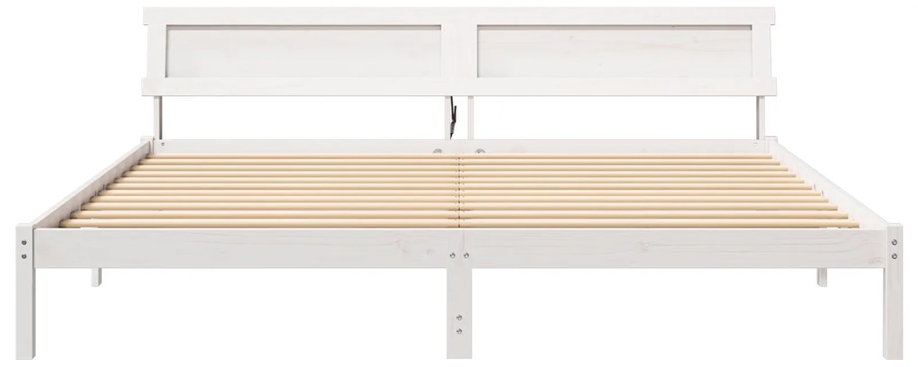 vidaXL Σκελετός Κρεβατιού Λευκό 180 x 200 cm Συμπαγές ξύλο πεύκου