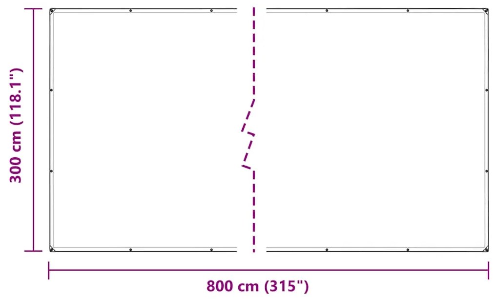 Σαφής μουσαμάς με τις οπές 3x8 μ PVC - Διαφανές