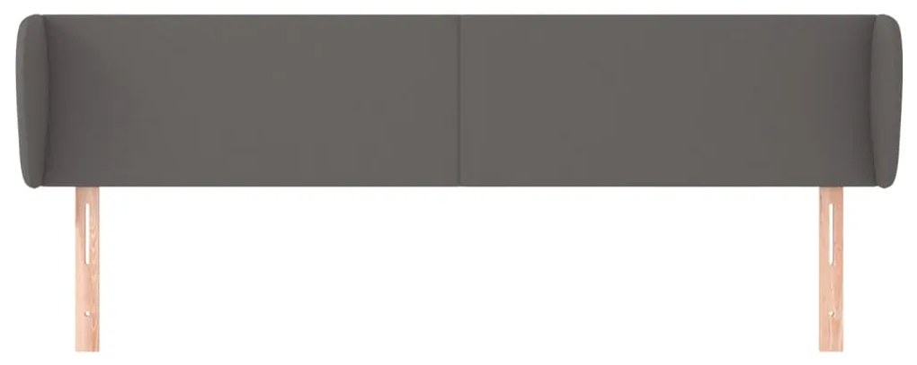 vidaXL Κεφαλάρι με Πτερύγια Γκρι 183x23x78/88 εκ. Συνθετικό Δέρμα