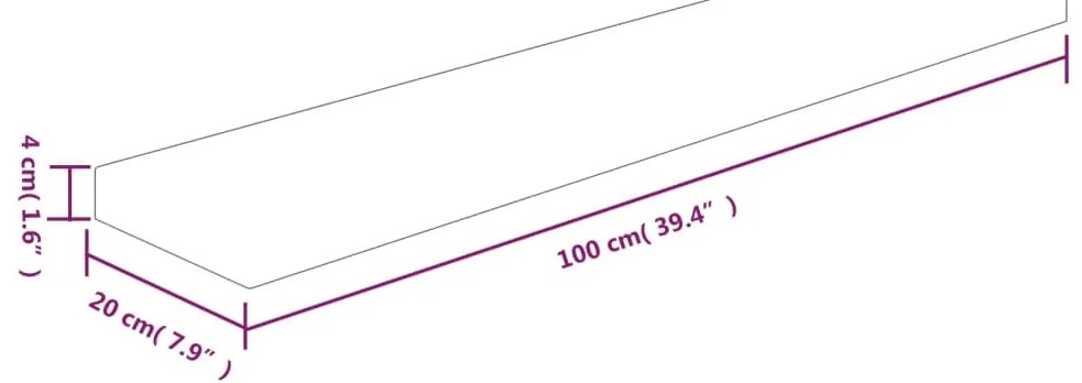 vidaXL Ράφι 100x20x4 εκ. από Ακατέργαστο Μασίφ Ξύλο Δρυός