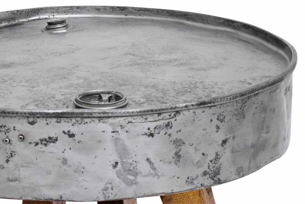 vidaXL Τραπεζάκι Σαλονιού Ασημί 60x45 εκ. Μείγμα Ανακυκλωμένων Ξύλων