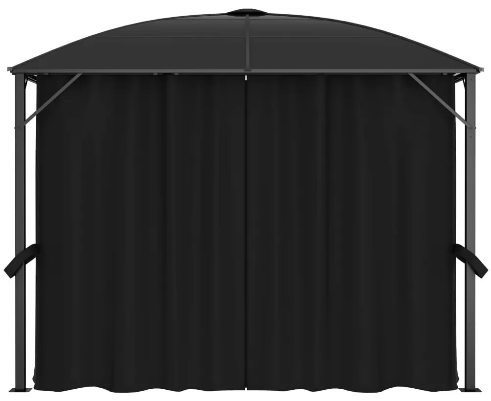 vidaXL Κιόσκι με Κουρτίνες Ανθρακί 300 x 300 x 265 εκ.