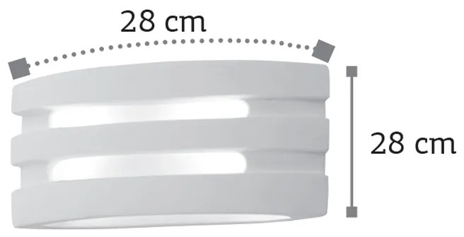 Επιτοίχιο φωτιστικό λευκό από γύψο (43390) - 43390
