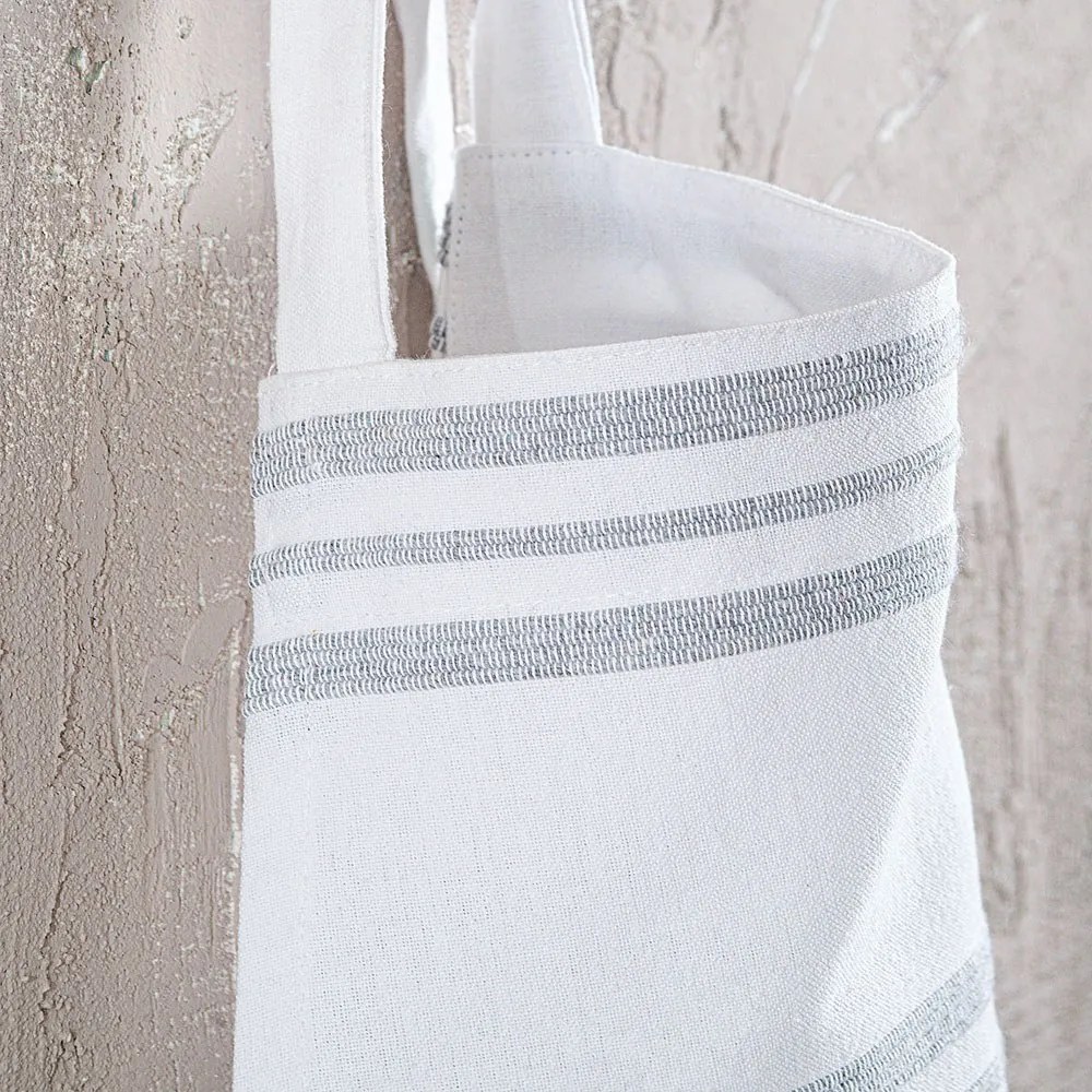 Ποδιά Ολόσωμη Athenian White-Light Grey Ρυθμός 60x85cm 100% Βαμβάκι