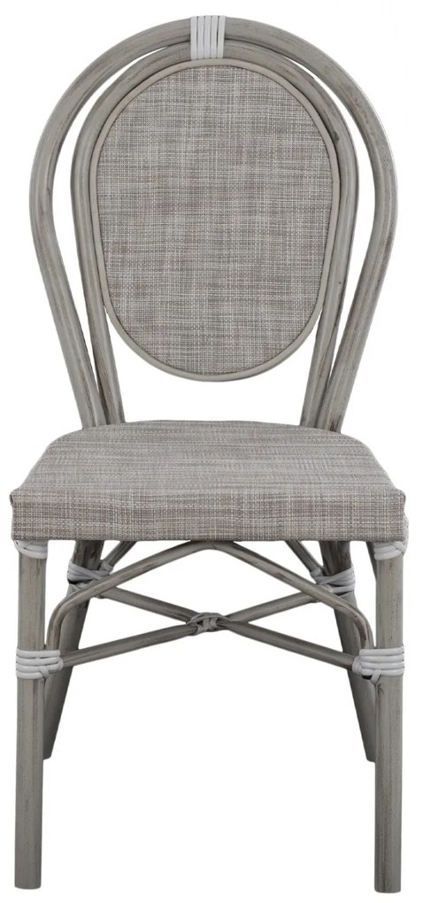 Καρέκλα KASON C5109 Αλουμινίου Bamboo Look Πατίνα Γκρί με Textline 45x57x88 εκ. 45x57x88 εκ.
