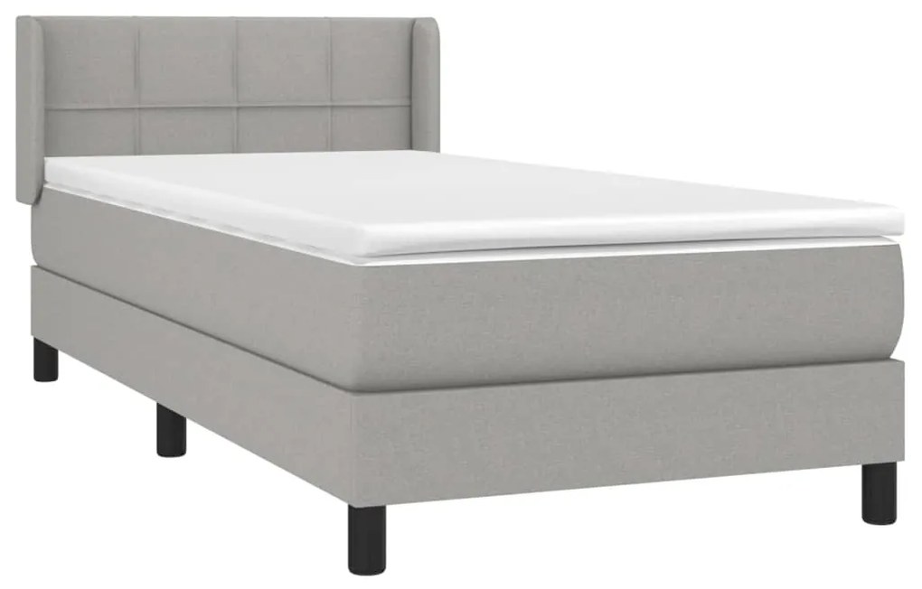 ΚΡΕΒΑΤΙ BOXSPRING ΜΕ ΣΤΡΩΜΑ ΑΝΟΙΧΤΟ ΓΚΡΙ 90X190 ΕΚ. ΥΦΑΣΜΑΤΙΝΟ 3129673