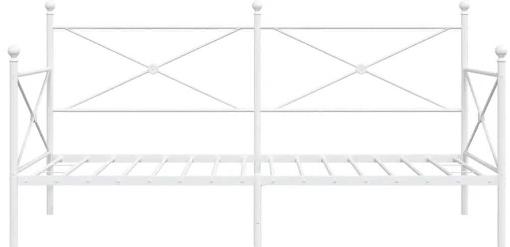 vidaXL Κρεβάτι ημέρας χωρίς στρώμα Λευκό 100x190 cm Ατσάλι