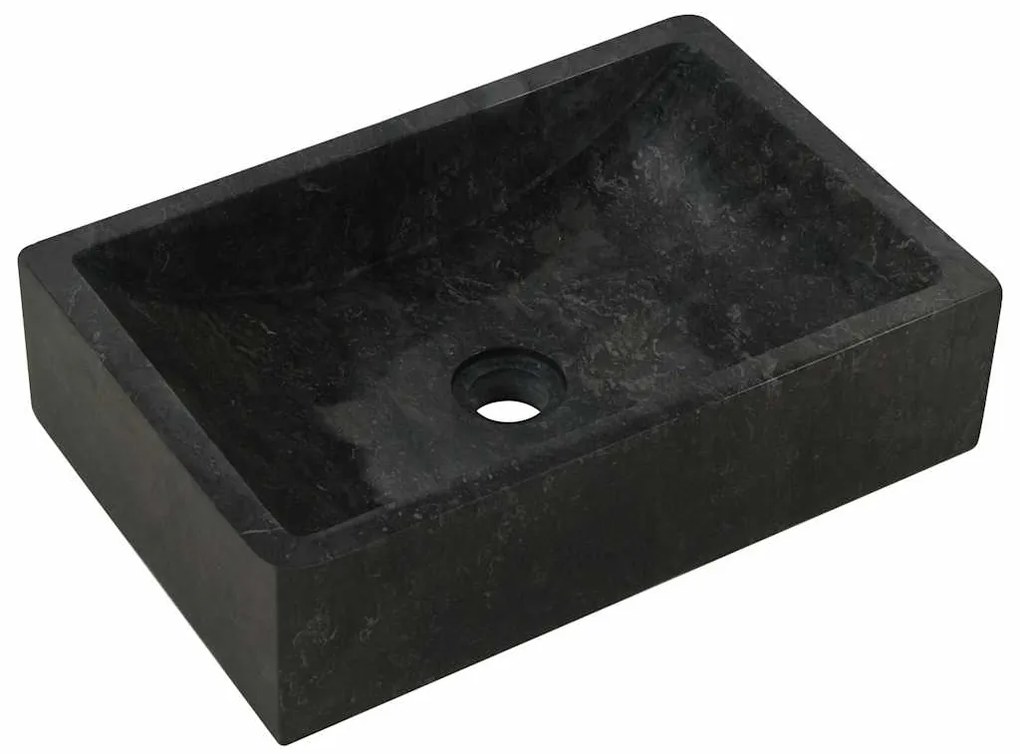 vidaXL Νιπτήρας Γυαλιστερό Μαύρο 45 x 30 x 12 εκ. Μαρμάρινος
