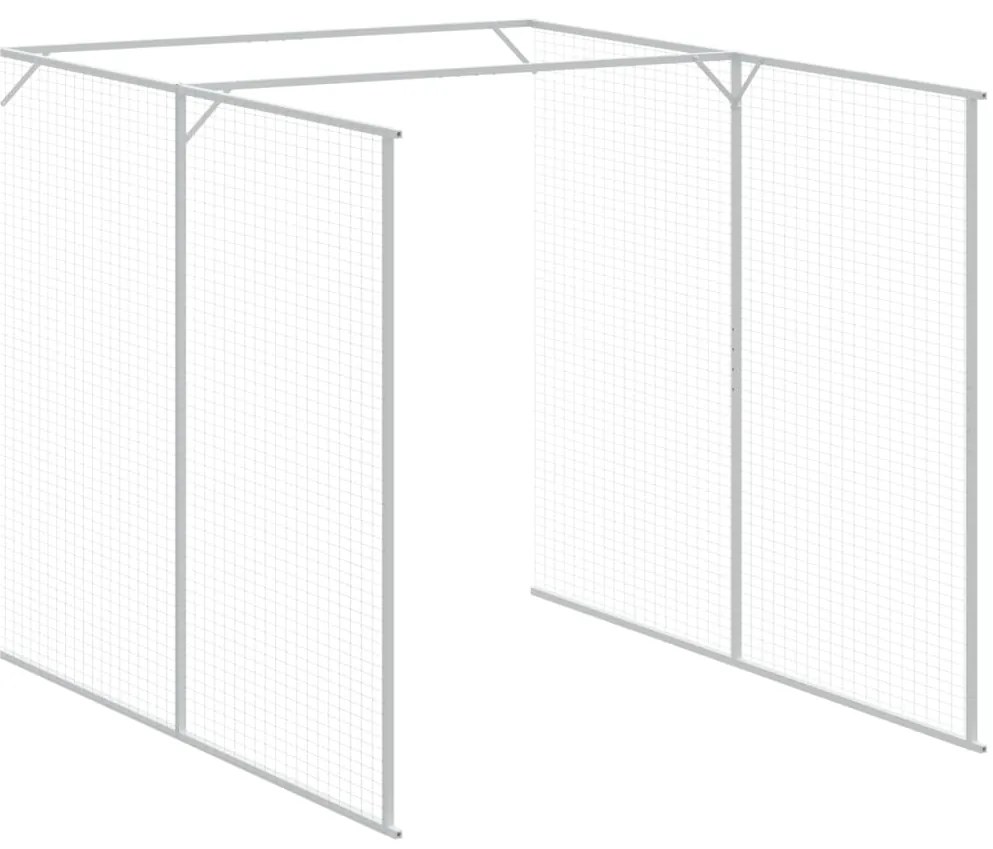 vidaXL Σπιτάκι Σκύλου με Αυλή Ανθρακί 165x659x181 εκ. Γαλβαν. Χάλυβας