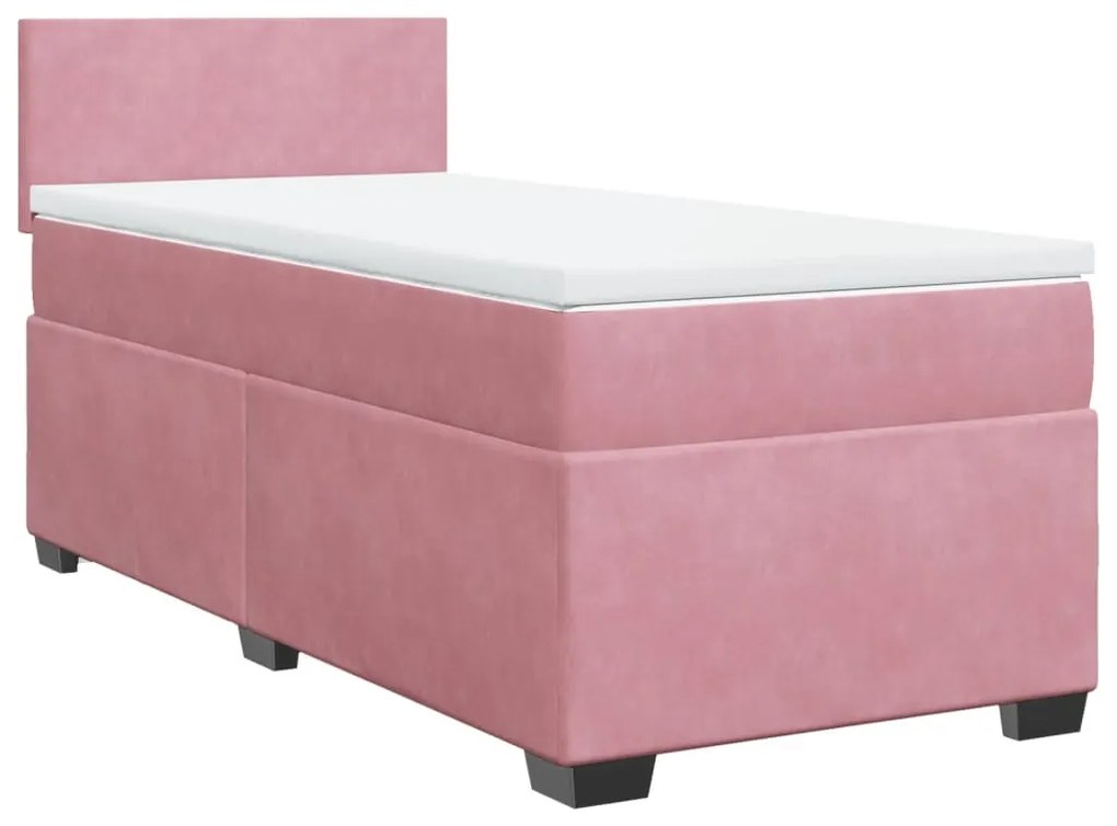 ΚΡΕΒΑΤΙ BOXSPRING ΜΕ ΣΤΡΩΜΑ ΡΟΖ 100X200 ΕΚ. ΒΕΛΟΥΔΙΝΟ 3286233