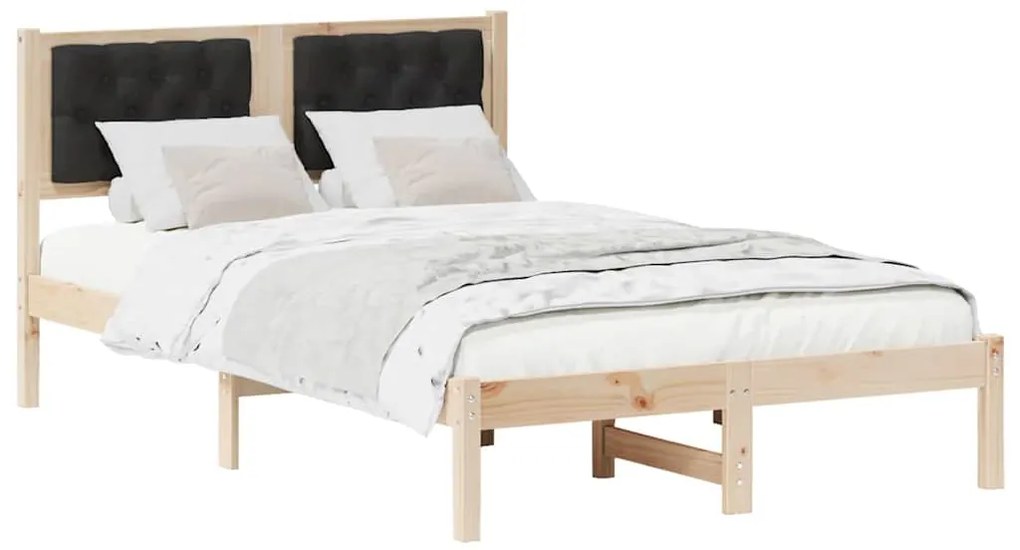 vidaXL Σκελετός Κρεβατιού Μαύρο 120 x 200 cm Στερεά ξυλεία πεύκου