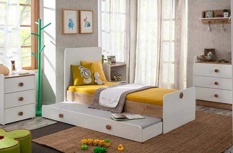 Βρεφική πολυμορφική κούνια NATURA BABY  with Telescopic Rail Λευκό + Φυσικό χρώμα  ΝΑ-1015  80x180εκ.  Cilek