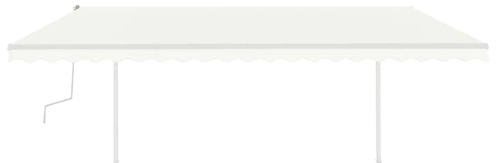 vidaXL Τέντα Συρόμενη Χειροκίνητη με Στύλους Κρεμ 5 x 3,5 μ.