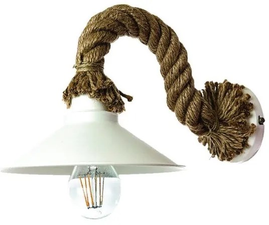 Απλίκα Φωτιστικό Τοίχου 1XE27 με σχοινί και μέταλλο 43351 Inlight-43351-WH-Λευκό 43351-WH