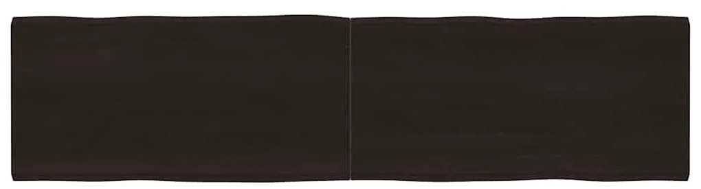 vidaXL Επιφ Τραπεζιού Αν Καφέ 200x50x(2-6)εκ.Ακατέργ. Μασίφ Ξύλο Δρυός