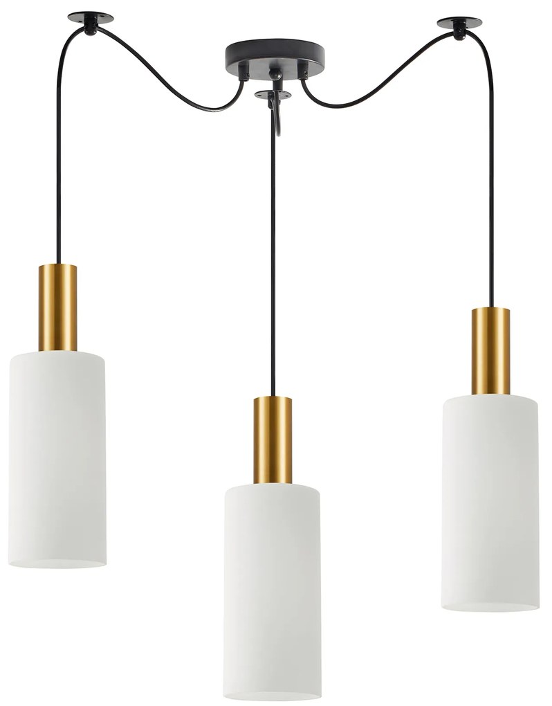 SE21-GM-4-BL3-GL3 ADEPT TUBE Gold Matt Pendant White Glass+