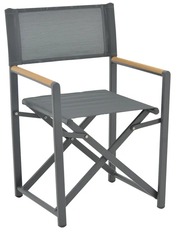 Πολυθρόνα σκηνοθέτη Mabu pakoworld ανθρακί αλουμίνιο 56x48x86εκ