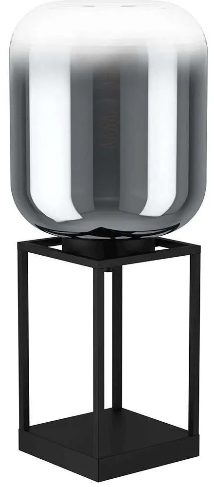 Φωτιστικό Επιτραπέζιο Bulciago 39988 Φ25x59cm 1xE27 40W Black-Smoke Eglo Steel,Glass