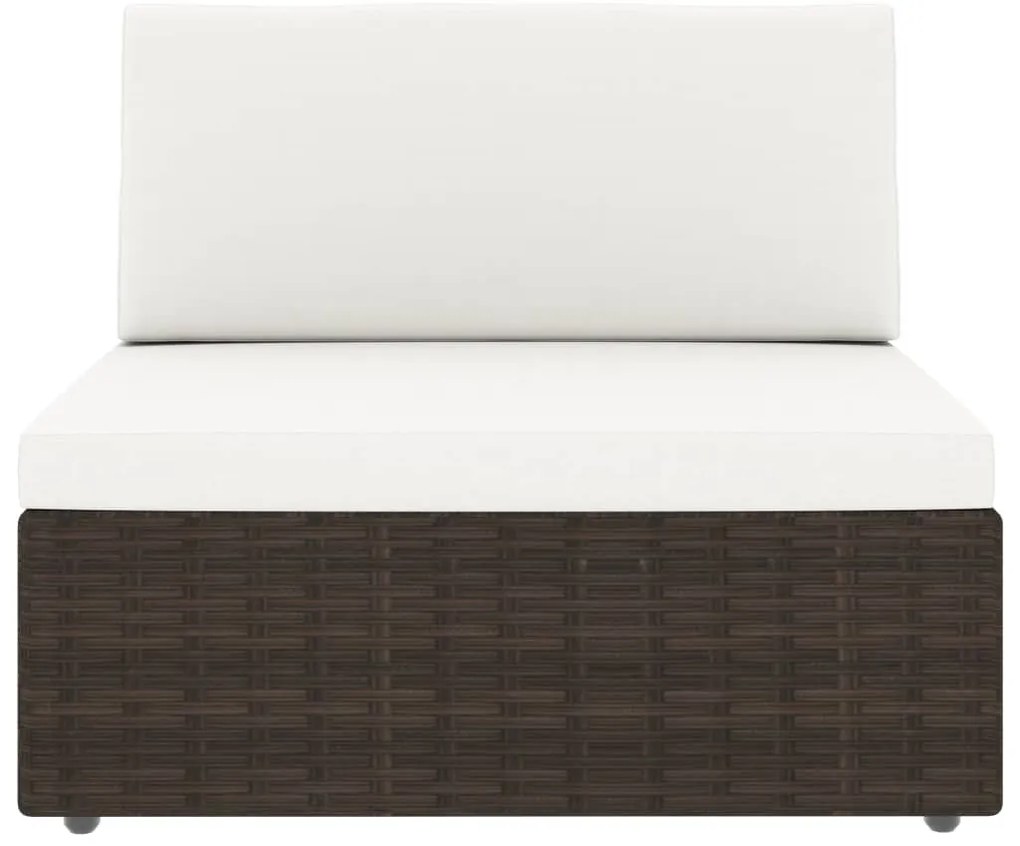 vidaXL Σαλόνι Κήπου 7 Τεμαχίων Καφέ από Συνθετικό Ρατάν με Μαξιλάρια