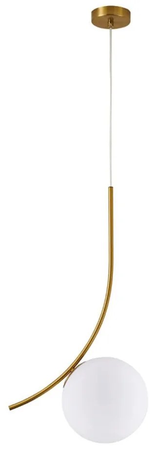 Φωτιστικό Οροφής Κρεμαστό Sceptre 77-9061 20x25x120 E14 40W Gold-Opal Homelighting Metal, Glass