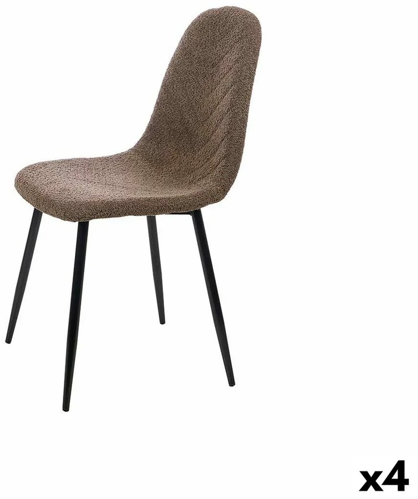 Καρέκλα Καφέ Ύφασμα Δέρμα προβάτων 45 x 89 x 53 cm (4 Μονάδες)