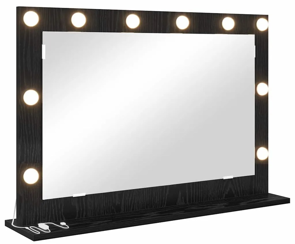 vidaXL Καθρέφτης τουαλέτας Ορθογώνιος Μαύρη Οξυά 80 x 15 x 18 εκ.