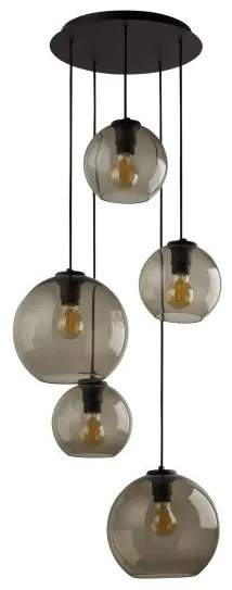 Κρεμαστό Φωτιστικό Οροφής 5xE27 LED 25W IP20 Vetro 7642 Nowodvorski-7642-Μαύρο 7642