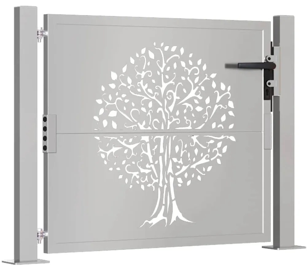 vidaXL Πόρτα Κήπου με Σχέδιο Δέντρου από Ατσάλι Corten 100x75 εκ.