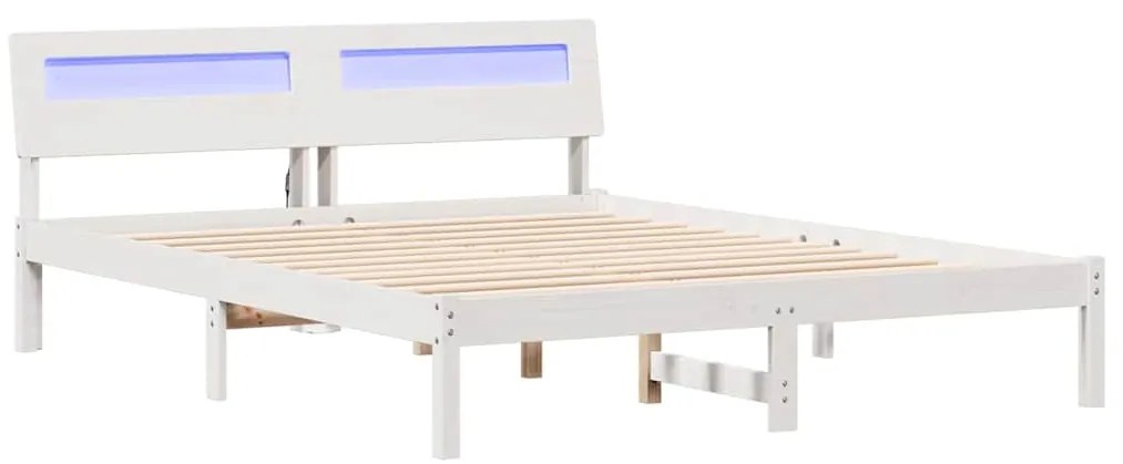 vidaXL Σκελετός Κρεβατιού Λευκό 160 x 200 cm Μασίφ ξύλο πεύκου