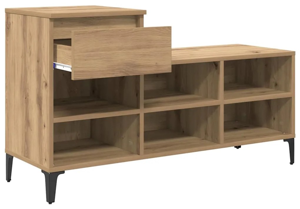 vidaXL Ντουλάπα Παπουτσιών με συρτάρι artisan δρυς 102 x 36 x 60 εκ.