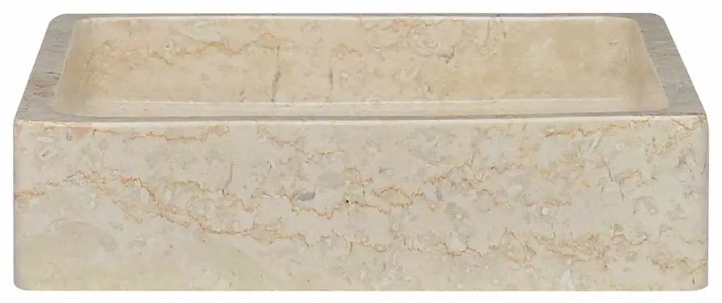 vidaXL Νιπτήρας Κρεμ 40 x 40 x 10 εκ. Μαρμάρινος