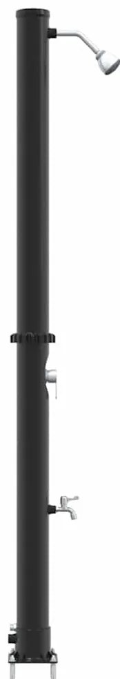 vidaXL Υπαίθρια ηλιακή ντουζιέρα Μαύρο 217 εκ. PVC και Αλουμίνιο