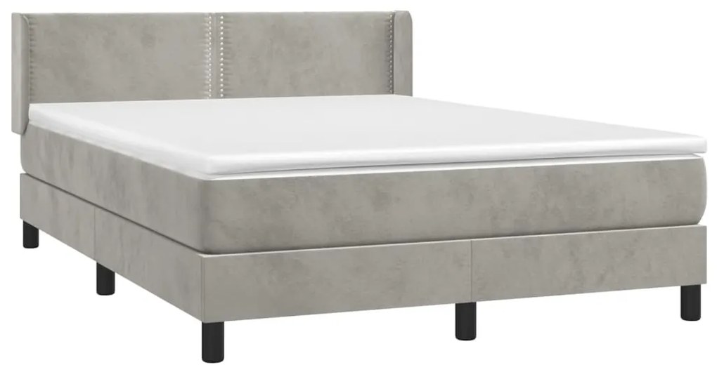 ΚΡΕΒΑΤΙ BOXSPRING ΜΕ ΣΤΡΩΜΑ ΑΝΟΙΧΤΟ ΓΚΡΙ 140X190 ΕΚ. ΒΕΛΟΥΔΙΝΟ 3130895