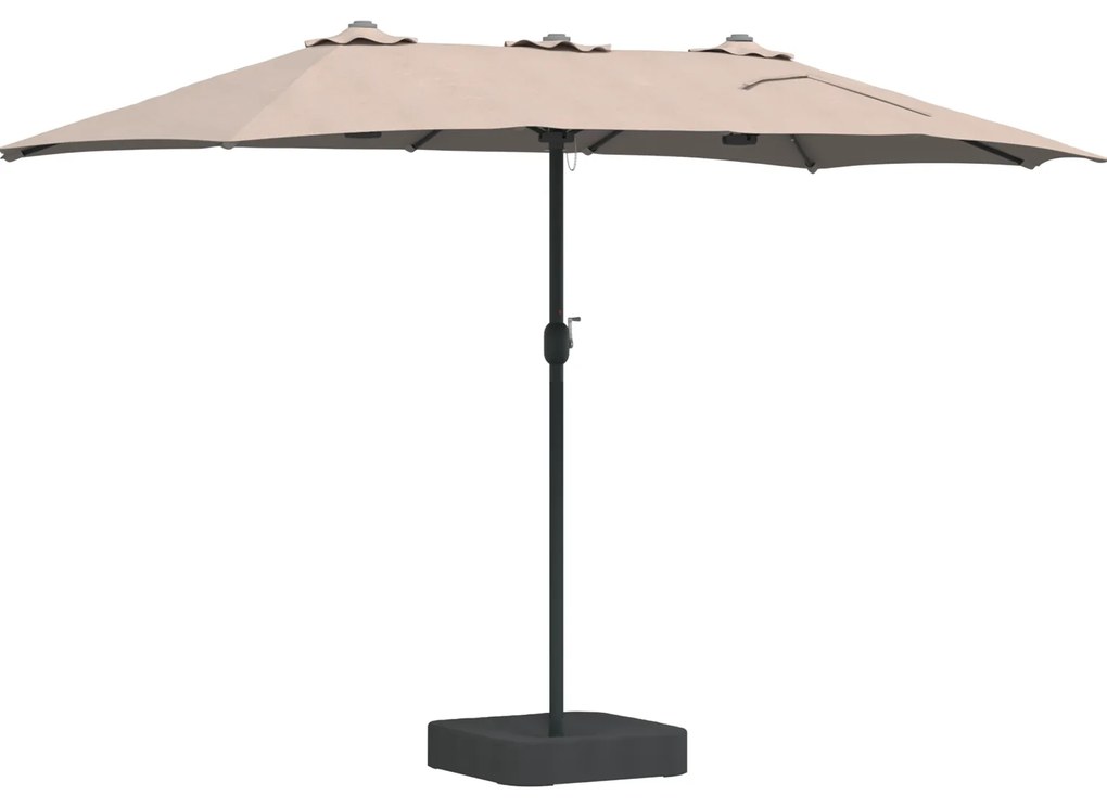 vidaXL Ομπρέλα Κήπου Taupe 385 x 209 x 244 εκατοστά ύφασμα