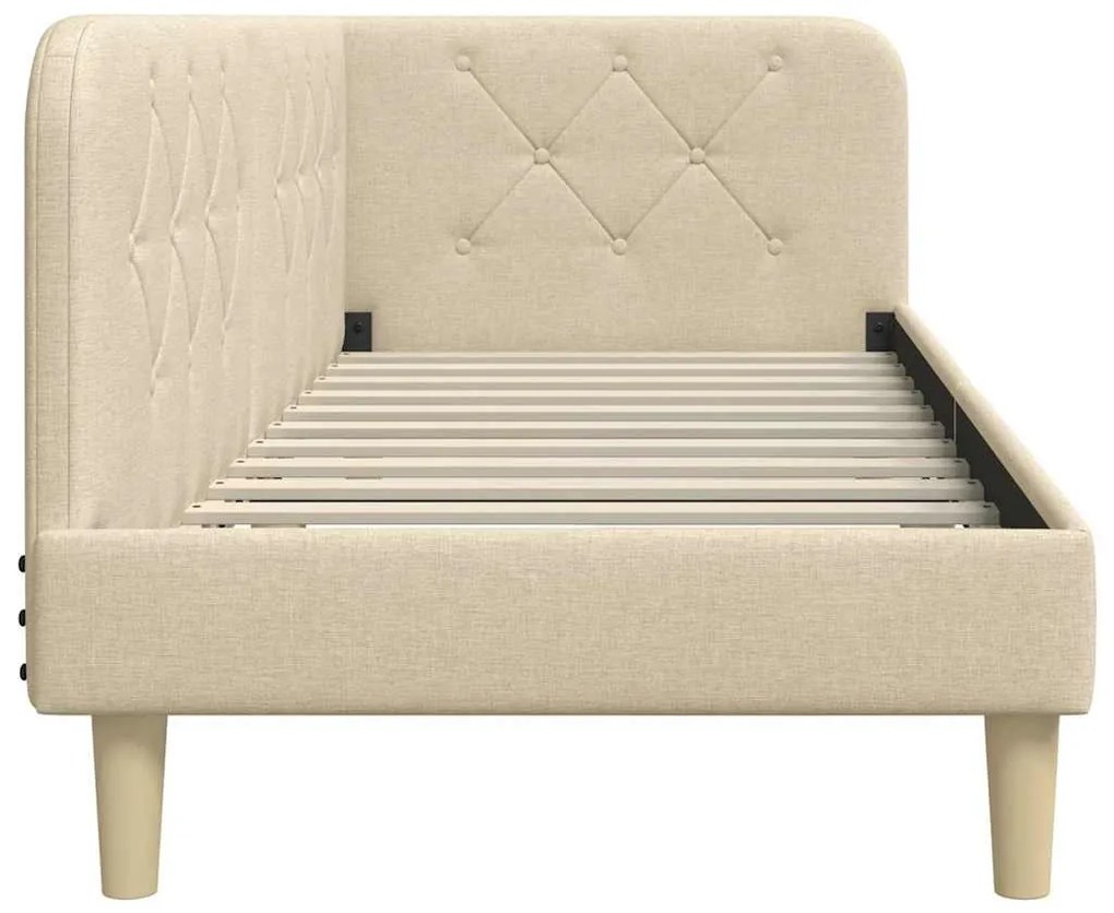 vidaXL Κρεβάτι Γωνίας με κεφαλάρι Κρεμ 80 x 200 cm ύφασμα