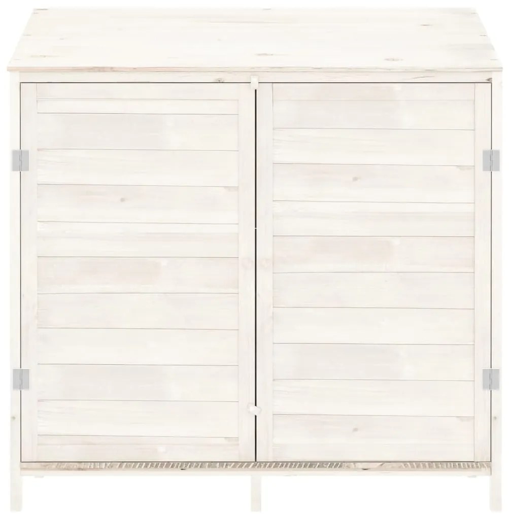 vidaXL Αποθήκη Κήπου Λευκή 102 x 52 x 112 εκ. από Μασίφ Ξύλο Ελάτης