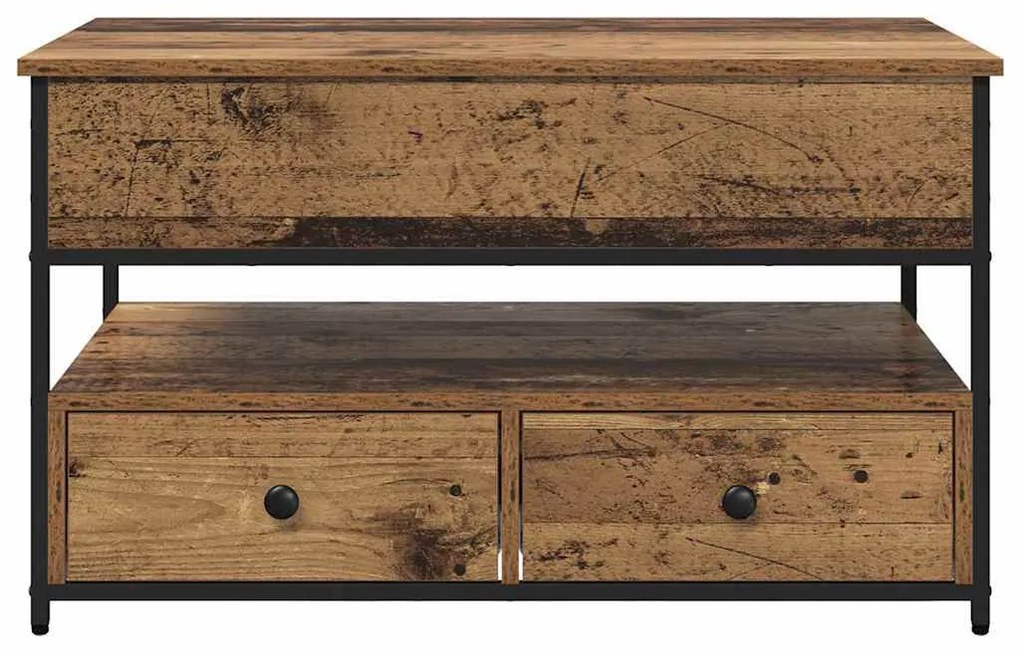 vidaXL Τραπεζάκι σαλονιού με συρτάρι Παλιό Ξύλο 85 x 50 x 50 εκ.