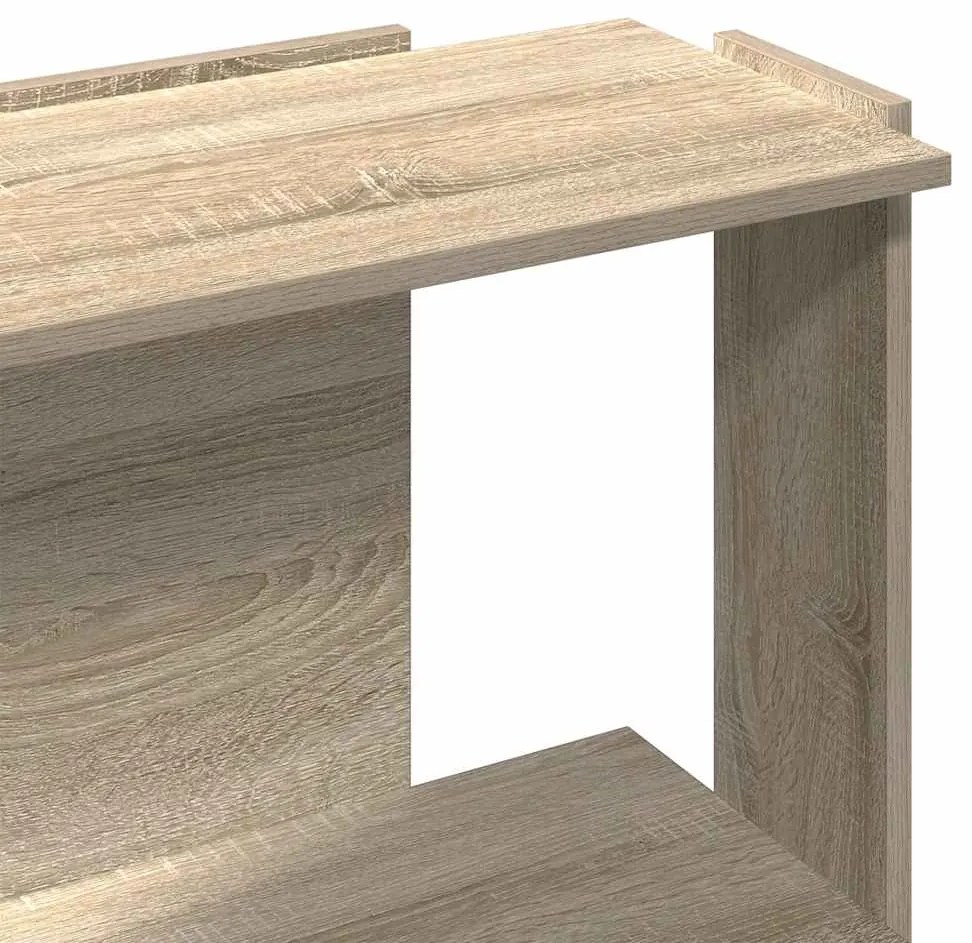 Βιβλιοθήκη 3 Επιπέδων Sonoma Δρυς 60x30x80 εκ. Επεξεργ. Ξύλο - Καφέ