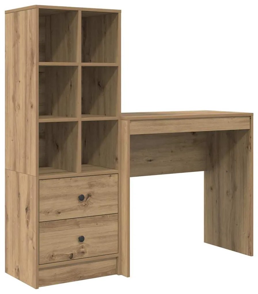 vidaXL Γραφείο με αποθηκευτικό χώρο με συρτάρι 2 pcs artisan δρυς