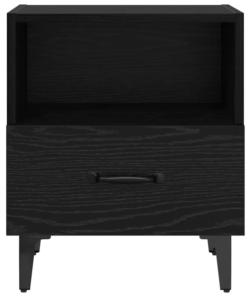 vidaXL Κομοδίνο 2 pcs Μαύρη δρυς 40 x 35 x 47.5 εκ Επεξεργασμένο ξύλο