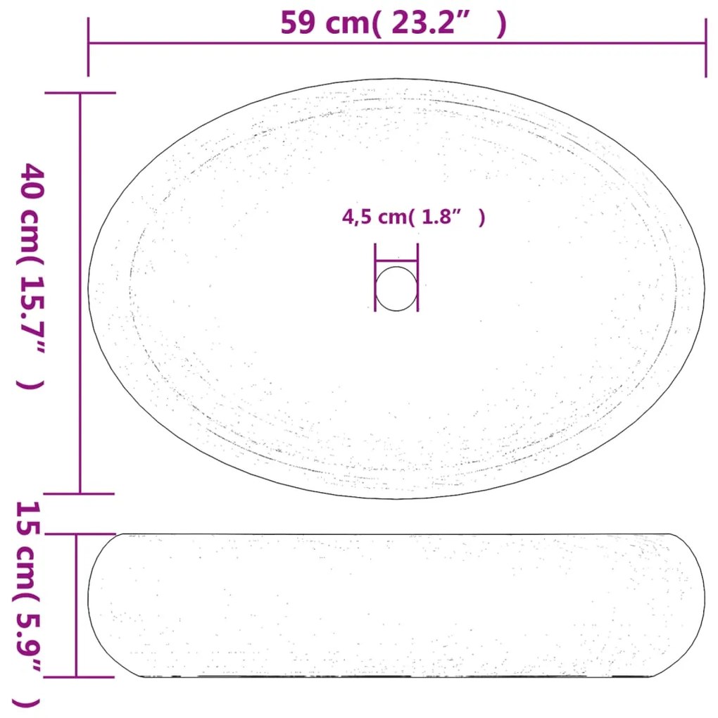 ΝΙΠΤΗΡΑΣ ΟΒΑΛ ΠΡΑΣΙΝΟΣ 59 X 40 X 15 ΕΚ. ΚΕΡΑΜΙΚΟΣ 155083