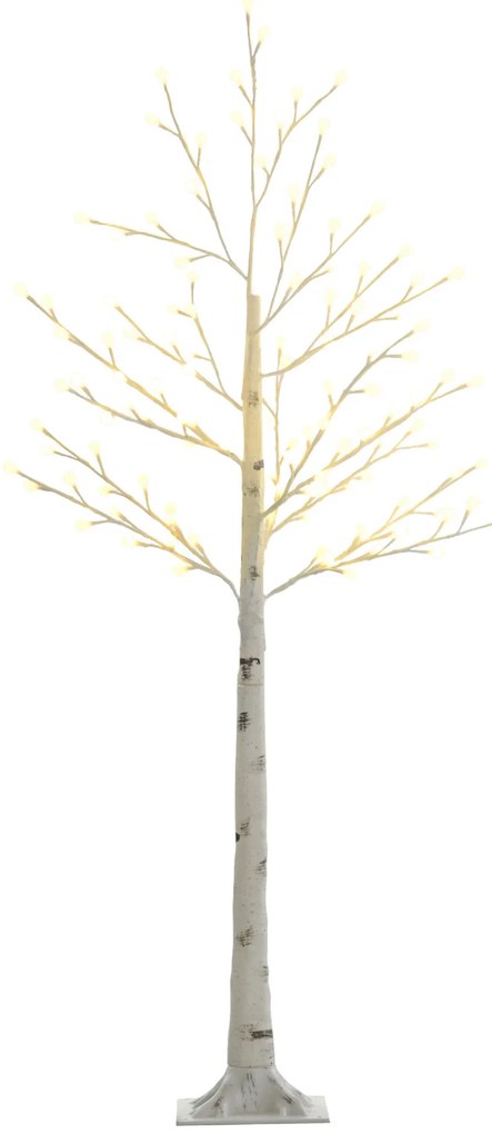 HOMCOM Τεχνητή Σημύδα με 120 Φώτα LED, 3 Επίπεδα Φωτεινότητας, Αναδιπλούμενα Κλαδιά, IP44, 150 εκ., Λευκό