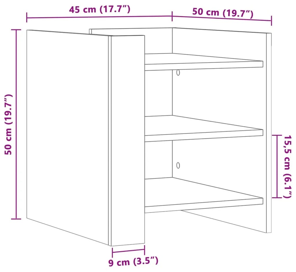 ΚΟΜΟΔΙΝΟ ΜΑΥΡΟ 45X50X50 ΕΚ. ΑΠΟ ΕΠΕΞΕΡΓΑΣΜΕΝΟ ΞΥΛΟ 848291