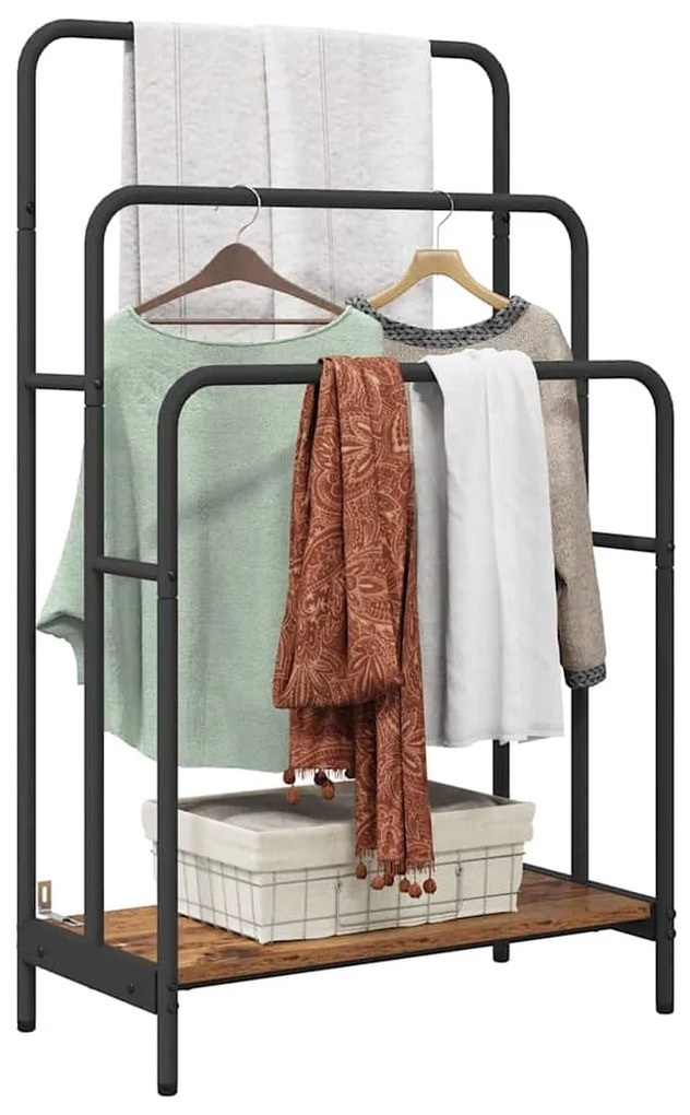 vidaXL Ράφι Ρούχων Παλιό ξύλο 60 x 30 x 100,5 εκ Επεξεργασμένο ξύλο