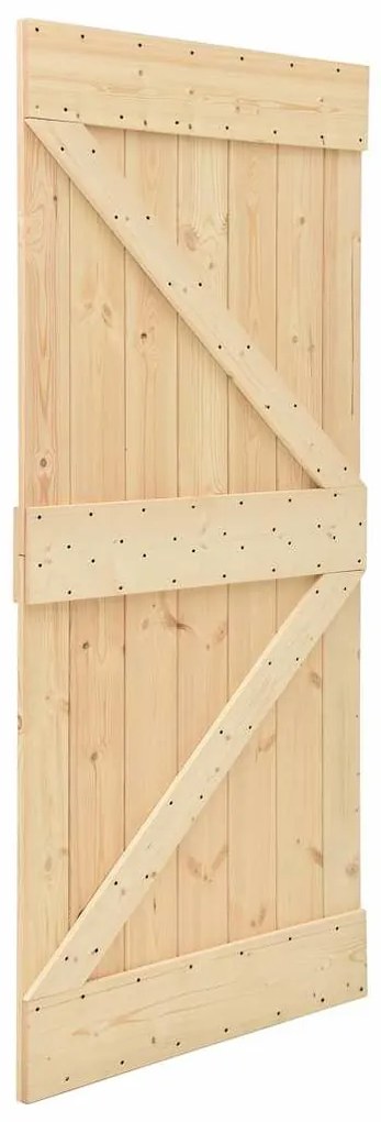 vidaXL Συρόμενη Μεσόπορτα με Μηχανισμό 100 x 210 εκ. Μασίφ Ξύλο Πεύκου