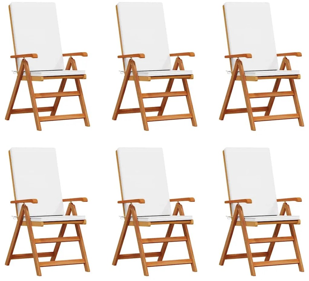 vidaXL Καρέκλα Κήπου 6 pcs Καφέ 57 x 71.5 x 104εκ Μασίφ ξύλο teak