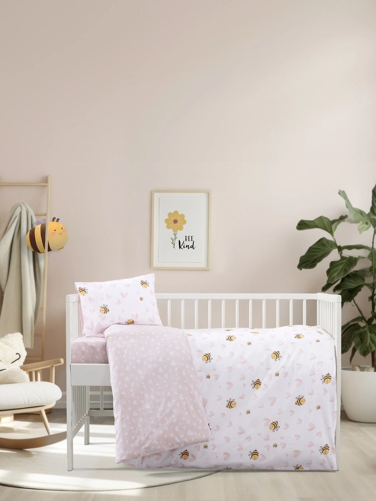 Σετ Σεντόνια Κούνιας 120x160 - Bee Love 5206482155893