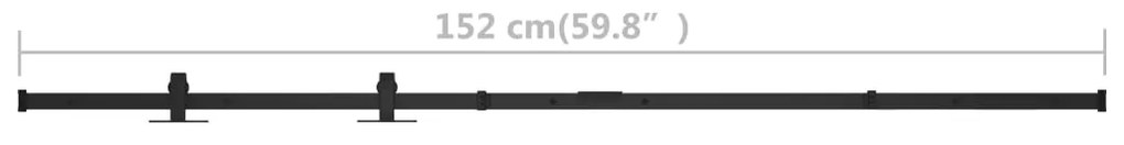 vidaXL Μηχανισμός Συρόμενης Πόρτας Μίνι 152 εκ. Ανθρακοχάλυβας